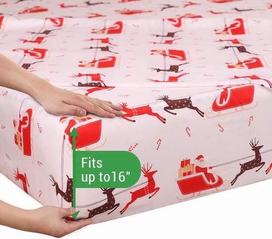 白菜价!历史新低!Gogreen 豪华酒店风格 圣诞系列Twin/Full/Queen/King 床单4件套3折 13.49-14.99加元清仓!多款可选!