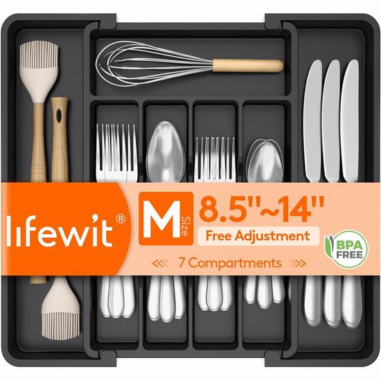  白菜价！历史新低！Lifewit 可扩展餐具收纳架1.9折 6.99加元！