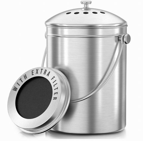  KICHLY  1.3加仑不锈钢厨房台面堆肥桶 26.39加元（原价 32.99加元）