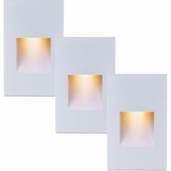  白菜价！历史新低！TUMUPSM 12V低压 暖白光 室内外LED楼梯灯3件套2.9折 18.84加元！单个仅6.28加元！