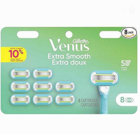 Gillette Venus 超顺滑女士剃须刀替换刀片8片装  28.46加元（原价 37.99加元）