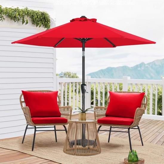  白菜价！历史新低！MASTERCANOPY 7.5 英尺 庭院桌椅遮阳伞3.8折 36.09加元包邮！2色可选！