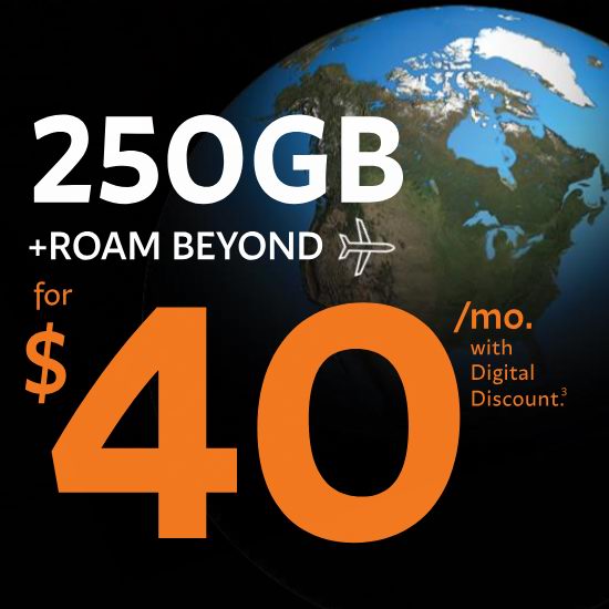 Freedom限时闪购，250GB美加墨漫游套餐5折，仅需$40！送50GB全球漫游!