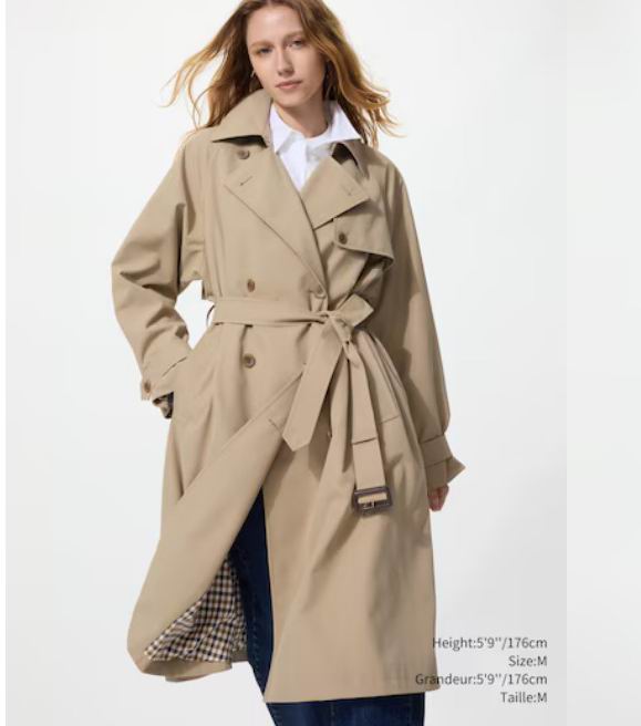 Uniqlo 优衣库休闲款 双排扣束腰风衣 159.9加元！2色可选