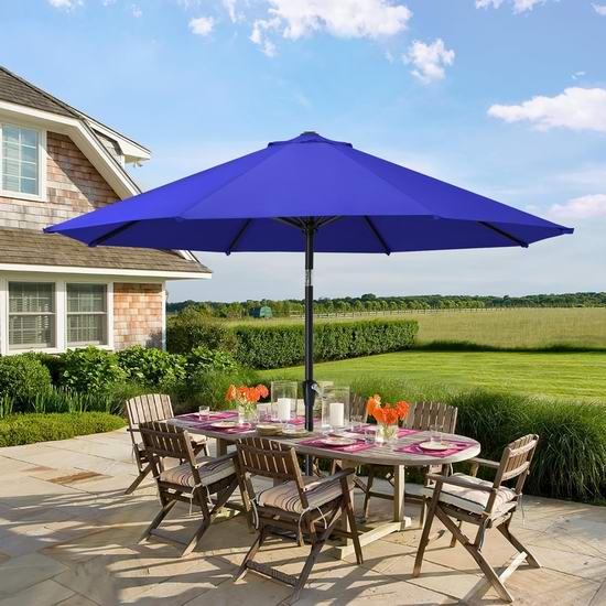  白菜价！历史新低！MASTERCANOPY 9英尺 庭院桌椅遮阳伞3.7折 45.11加元包邮！5色可选！