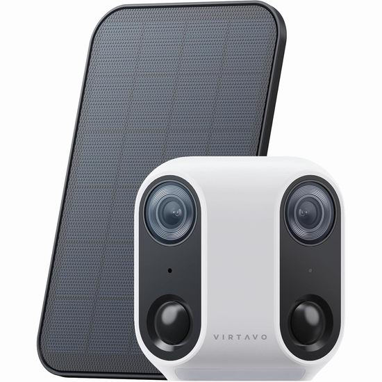  超级白菜！历史新低！virtavo XM1 智能AI检测 双镜头 太阳能户外无线安防摄像头2.1折 29.99加元清仓！支持本地储存！2色可选！