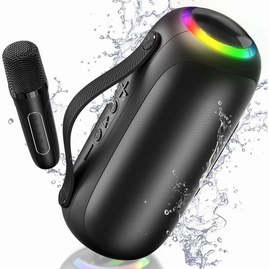  超级Bug价！历史新低！JYX 炫彩灯光 带麦克风 蓝牙无线卡拉OK机2折 11.99加元！