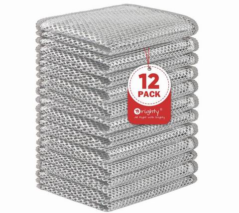 厨房清洁利器！Orighty 不伤表面 多功能钢丝洗碗布12件  10.99加元！每件0.92加元