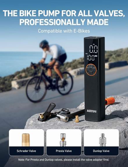 白菜价!历史新低!AstroAI L8 150 PSI 迷你自行车轮胎充气泵2.9折 20.39加元!