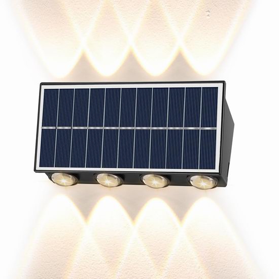  白菜价！历史新低！Qoosea 上下双向照明 室外太阳能围栏灯/壁灯3.3折 9.99加元包邮！会员专享！