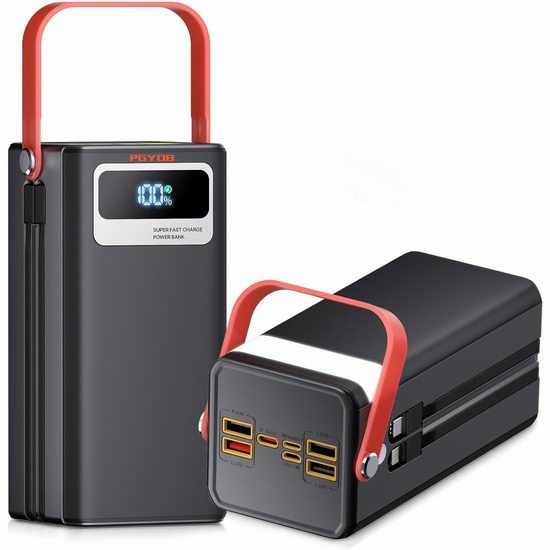  PGYOB 45000mAh超大容量 166Wh 22.5W 便携式移动电源/充电站5折 39.99加元包邮！