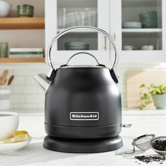  历史新低！KitchenAid KEK1222BM 1.25升 高颜值 复古电热水壶5.6折 69.99加元包邮！