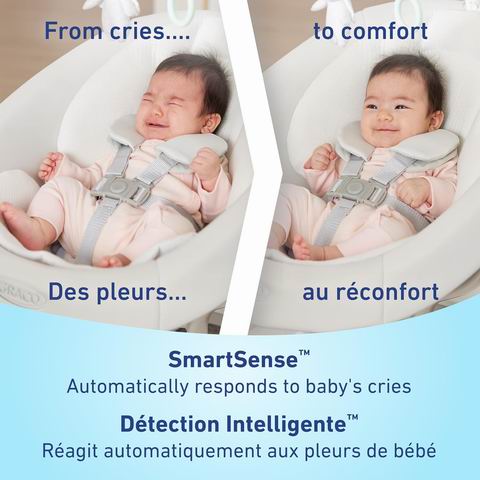 带娃神器!会“听”宝宝哭声的摇椅也太绝了!Graco SmartSense 智能安抚摇椅 429.99加元(原价 549.99加元)
