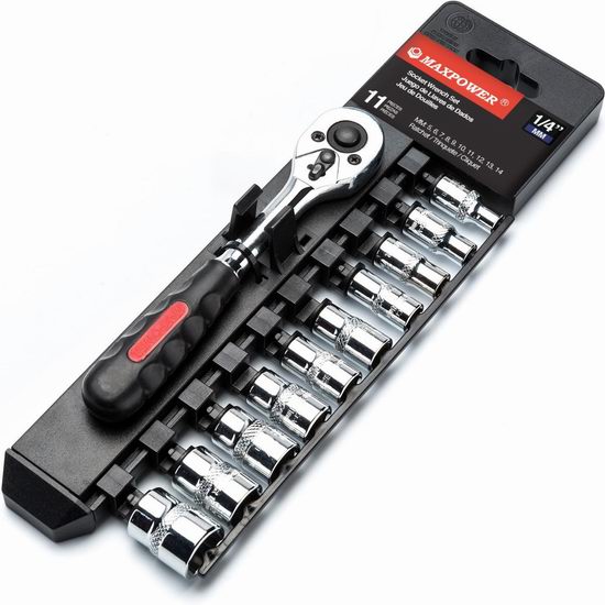 历史新低!MAXPOWER 1/4英寸棘轮套筒扳手11件套4.1折 10.35加元! 历史新低!MAXPOWER 1/4英寸棘轮套筒扳手11件套4.1折 10.35加元!