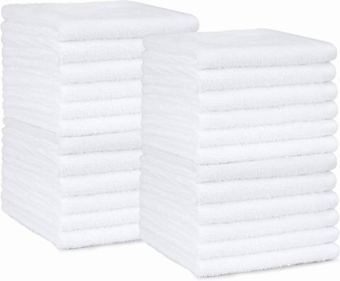  Amazon Basics 12×12英寸速干纯棉浴室毛巾24条装 29.86加元（原价 43.04加元）！每条1.24加元