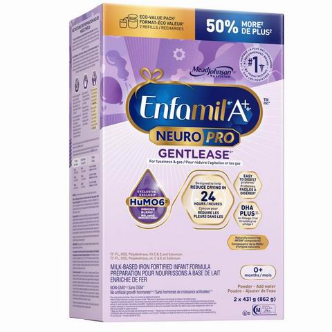  Enfamil A+ NeuroPro Gentlease 含DHA 婴儿配方奶粉2 x 431克   61.74加元（原价 72.97加元）！每盒30.87加元