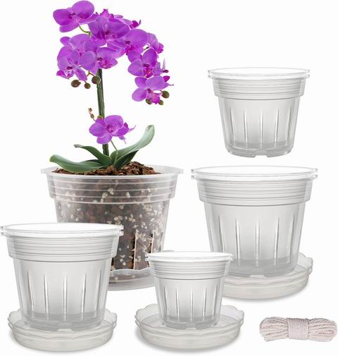  Fabulas 带孔塑料兰花盆8个 + 6个底碟 19.54加元（原价 22.99加元）