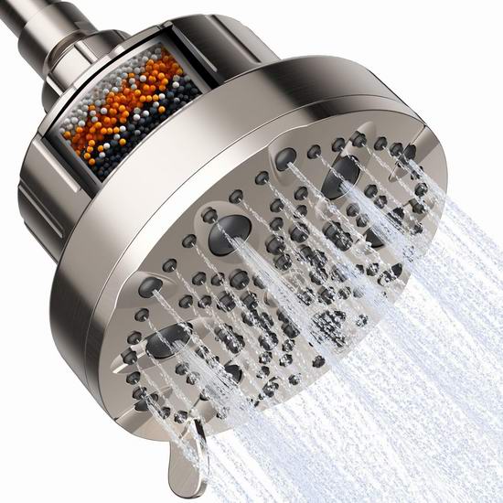  白菜价！历史新低！OFFO 软水防脱发 20级过滤 9模式增压花洒/淋浴头3.5折 13.99加元清仓！4色可选！