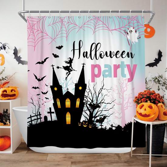  白菜价！历史新低！DASHAN 万圣节主题防水涤纶浴帘2折 5.56加元清仓！2款可选！