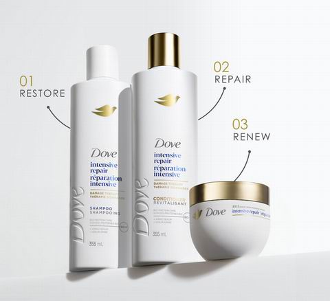  Dove 多芬洗发护发 7.5折起+额外9.5折！洗发水/护发素828毫升 11.17加元 、洗发护发355毫升 4件套 18.99加元