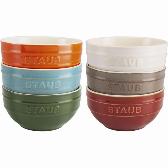 白菜价!历史新低!Staub Ceramique 混色陶瓷碗6件套3.1折 39.99加元包邮! 白菜价!历史新低!Staub Ceramique 混色陶瓷碗6件套3.1折 39.99加元包邮!