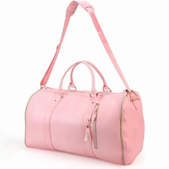  超级白菜！历史新低！Gugxiom 二合一 45升 粉色PU皮旅行包1.8折 10加元清仓！