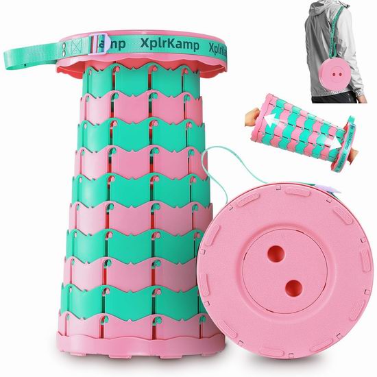 历史新低！XplrKamp 走哪坐哪 升级版伸缩折叠凳4折 19.99加元！4色可选！