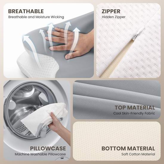 历史新低!JINXIA 凉感丝绸 记忆海绵 颈椎枕5.4折 26.99加元!让你一夜美梦到天亮!