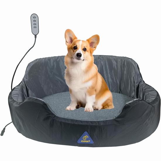  超级白菜！历史新低！JOJOPEPE 冬夏两用 双面电加热 记忆海绵宠物猫狗窝2.6折 22.89加元清仓！免税！