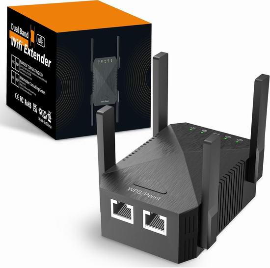  超级白菜！历史新低！NVUU 1200Mbps 双频WiFi信号扩展器1.7折 6.99加元清仓！2色可选！