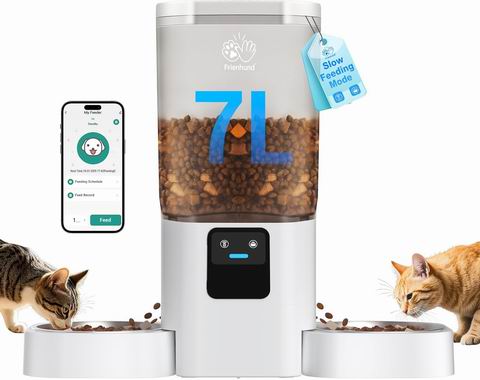  史低价！Frienhund 双猫自动喂食器 35.99加元（原价 79.99加元）