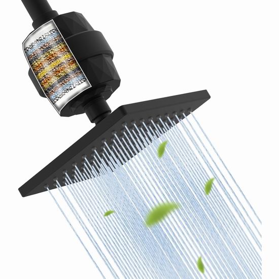  历史新低！Hibbent 20级过滤 6英寸高压软水花洒淋浴头4.2折 25.22加元！