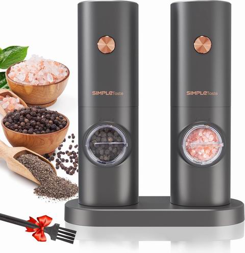  SIMPLETASTE 电动盐+胡椒研磨器套装 23.74加元（原价 32.99加元）