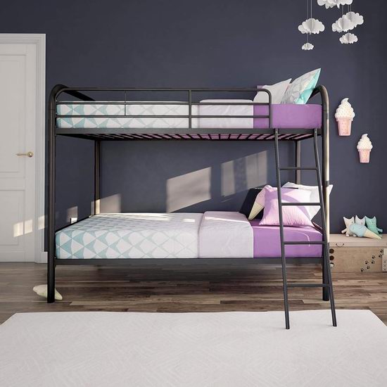  历史新低！DHP Dusty Twin Over Twin 黑色金属双层床5.2折 171.22加元包邮！