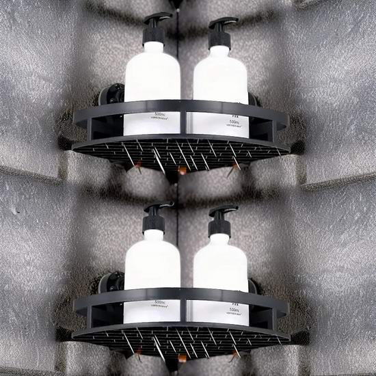  白菜价！JUJINQUANY 2层 黑色厨房淋浴转角置物架 10.99加元清仓！