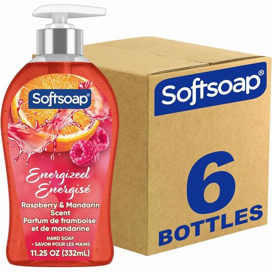  历史新低！Softsoap 水果香 保湿洗手液（332ml x 6瓶）6折 17.94加元！2款可选！