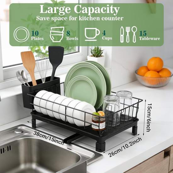  历史新低！Sinen 紧凑型餐具沥水架4.5折 15.99加元！