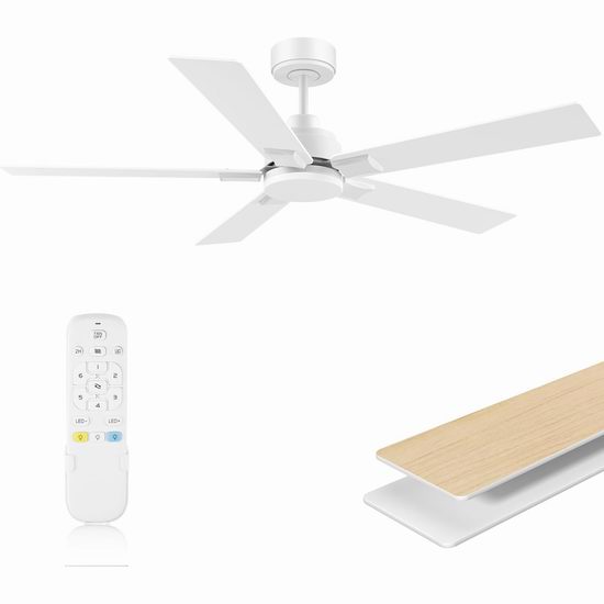  白菜价！历史新低！Cumilo 冬夏两用 LED照明 带遥控 52英寸静音吊扇2.8折 49.99加元清仓并包邮！