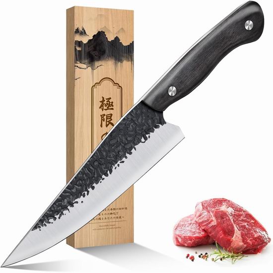  疑似Bug！超级白菜！Purple Dragon 手工锻造锤纹 日式厨刀2折 10.07加元包邮！