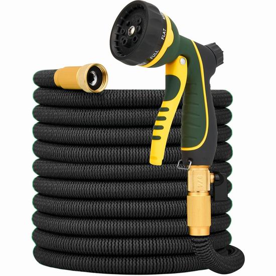  历史新低！NGreen 50英尺可伸缩柔性花园水管+喷头5折 25.24加元！