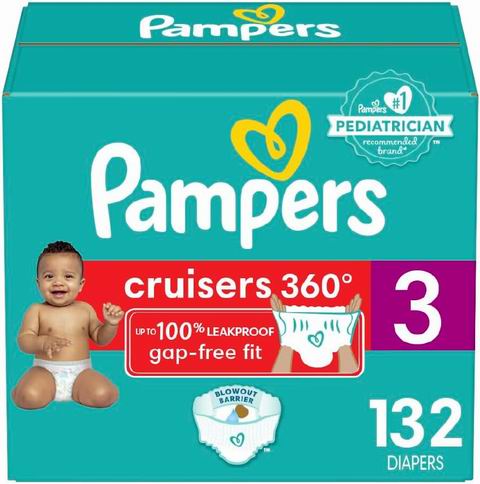  Pampers Cruisers 360° 弹力腰围尿不湿/纸尿片4-7号 17.99-24.99加元（原价 39.99加元）
