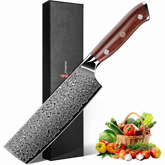  疑似Bug白菜价！历史新低！Purple Dragon VG10 67层 日本大马士革钢 7英寸主厨刀2.1折 14.99加元包邮！