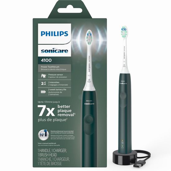 历史新低！Philips 飞利浦 Sonicare 4100 声波震动电动牙刷5.3折 44.96加元包邮！