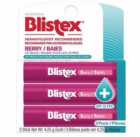  Blistex 药用浆果润唇膏SPF 15 防晒  3支  针对干燥、皲裂嘴唇 4.97加元（原价 7.99加元）！每支1.66加元