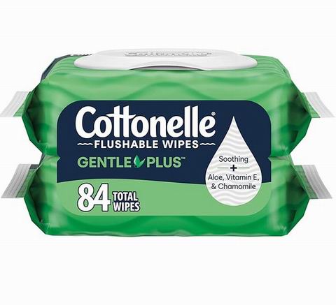Cottonelle 芦荟维生素E温和型可冲散湿巾2包（共 84片）5.68加元（原价 7.49加元）