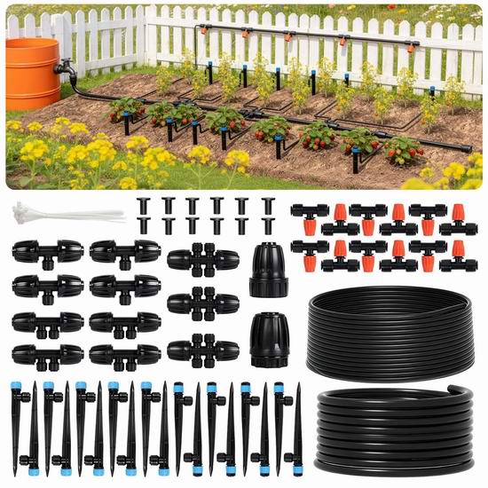  历史新低！Laoaivena 100英尺 自动菜园花园浇水系统6折 29.99加元！