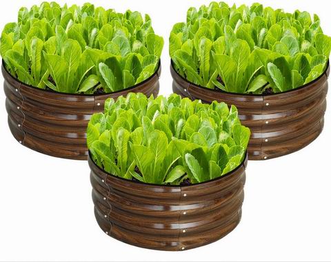  SnugNiture  圆形镀锌高架花坛/种植箱3件套 48.59加元（原价 56.99加元）！每件16.19加元