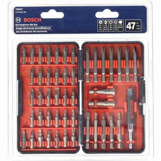  BOSCH T4047 博世 高扭矩 螺丝刀批头47件套5.7折 19.99加元！