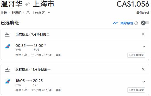 多伦多油价创新高!南航8.5折涨价在即!温哥华直飞往返中国58、多伦多直飞往返60!