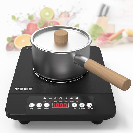  历史新低！VBGK 1800W 便携式电磁炉5折 39.99加元包邮！